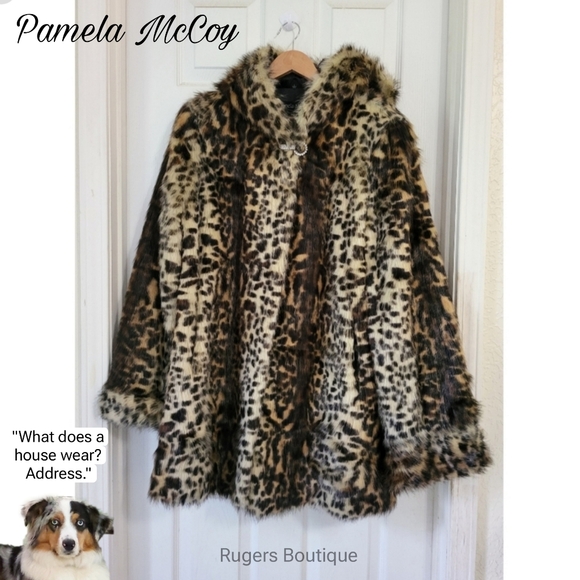 ๐ฟ Pamela McCoy Women's Large Cheetah Leopard Animal Print Luxury Hooded Coat - Picture 13 of 13